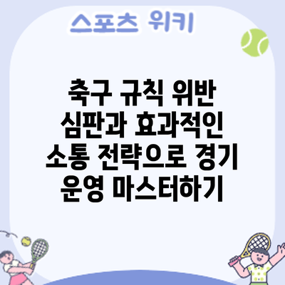 축구 규칙 위반: 심판과 효과적인 소통 전략으로 경기 운영 마스터하기