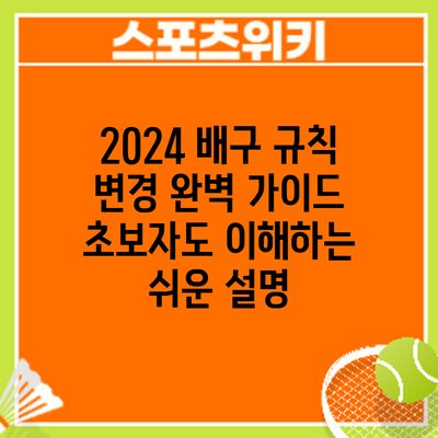 2024 배구 규칙 변경 완벽 가이드: 초보자도 이해하는 쉬운 설명