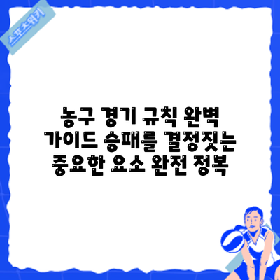 농구 경기 규칙 완벽 가이드: 승패를 결정짓는 중요한 요소 완전 정복