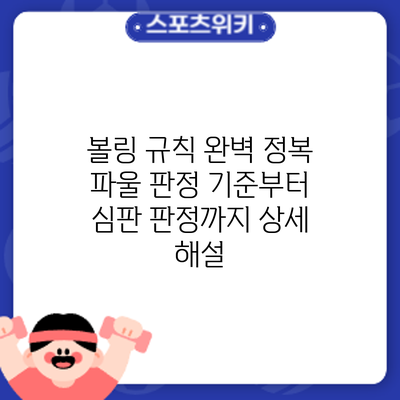 볼링 규칙 완벽 정복: 파울 판정 기준부터 심판 판정까지 상세 해설