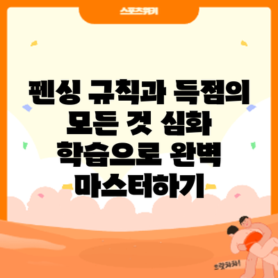 펜싱 규칙과 득점의 모든 것: 심화 학습으로 완벽 마스터하기