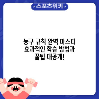 농구 규칙 완벽 마스터: 효과적인 학습 방법과 꿀팁 대공개!