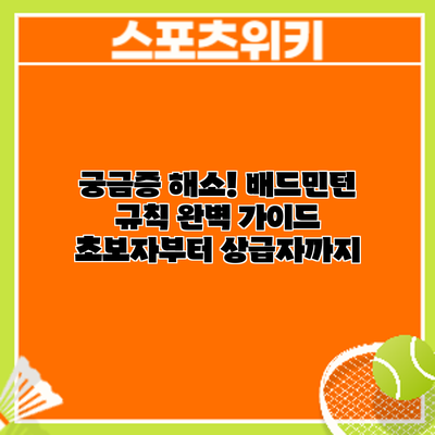 궁금증 해소! 배드민턴 규칙 완벽 가이드: 초보자부터 상급자까지