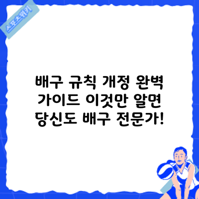 배구 규칙 개정 완벽 가이드: 이것만 알면 당신도 배구 전문가!