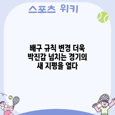 배구 규칙 변경: 더욱 박진감 넘치는 경기의 새 지평을 열다