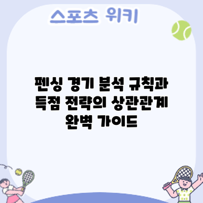 펜싱 경기 분석: 규칙과 득점 전략의 상관관계 완벽 가이드