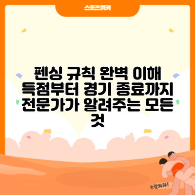 펜싱 규칙 완벽 이해: 득점부터 경기 종료까지 전문가가 알려주는 모든 것