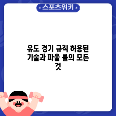 유도 경기 규칙: 허용된 기술과 파울 룰의 모든 것