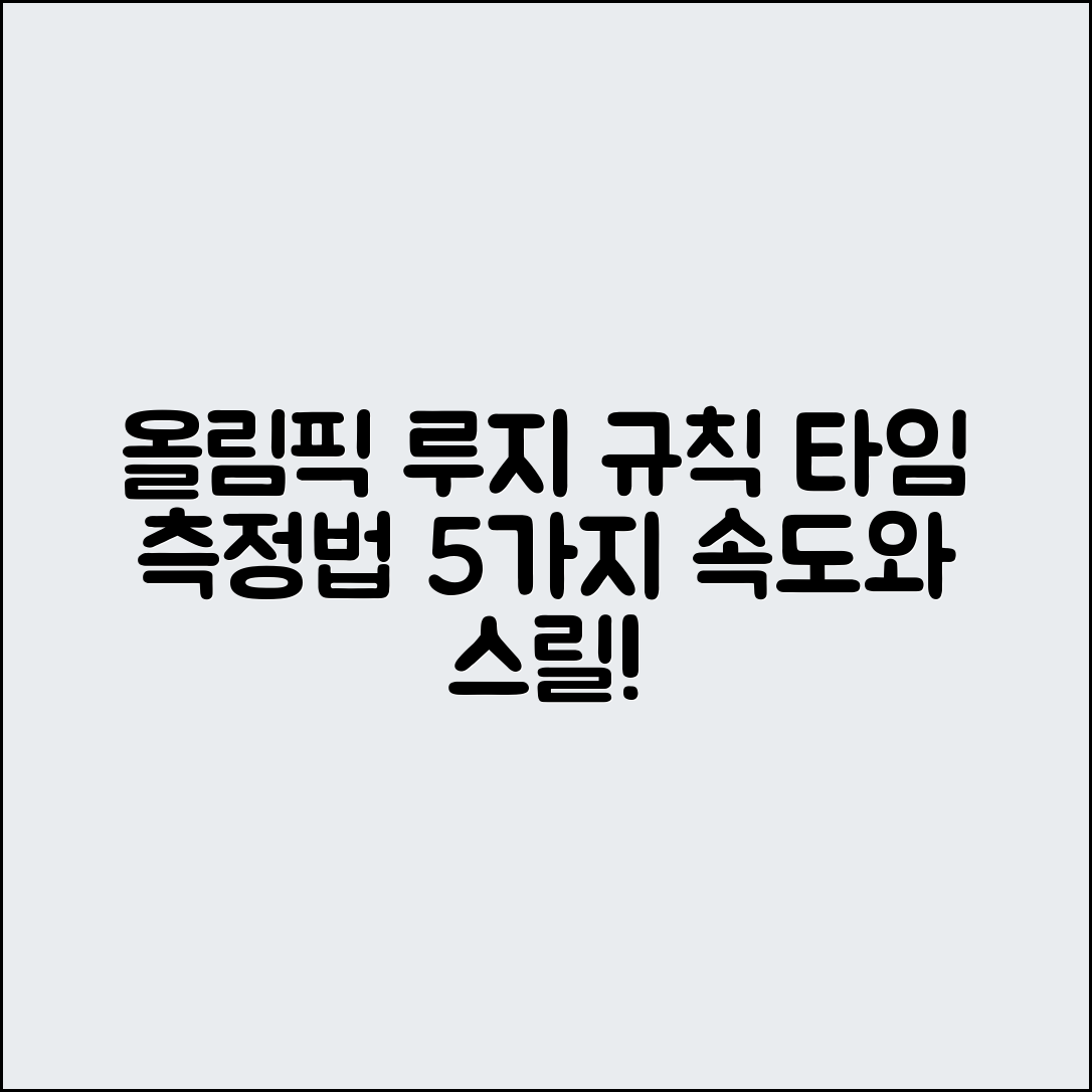 올림픽 루지 경기 규칙과 타임 측정법 5가지