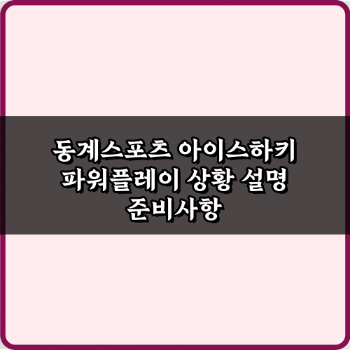 승패 가르는 7가지! 동계스포츠 아이스하키 파워플레이 상황 설명