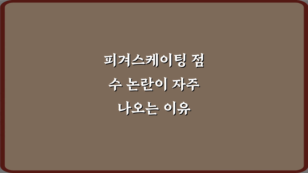 피겨스케이팅 점수 논란이 자주 나오는 이유 5가지 완벽 분석