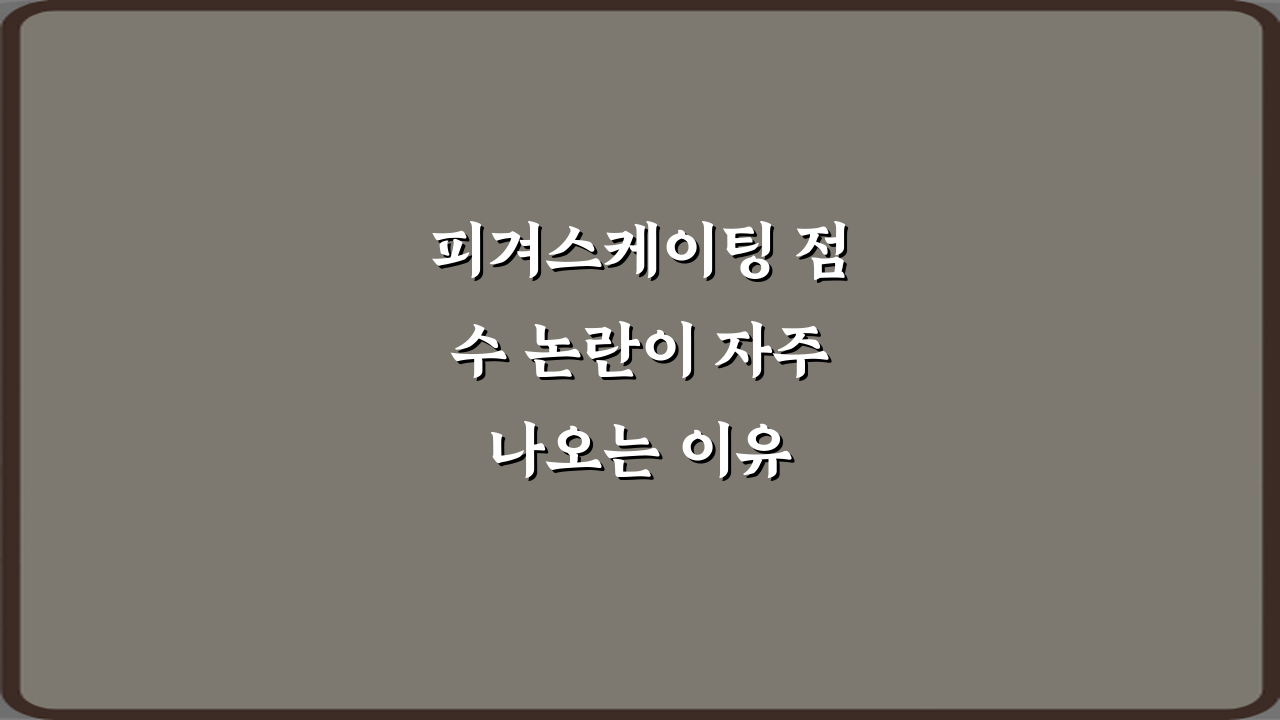 피겨스케이팅 점수 논란이 자주 나오는 이유 5가지 완벽 분석