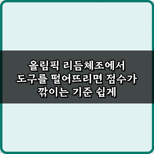 올림픽 리듬체조에서 도구를 떨어뜨리면 점수가 깎이는 기준 5가지