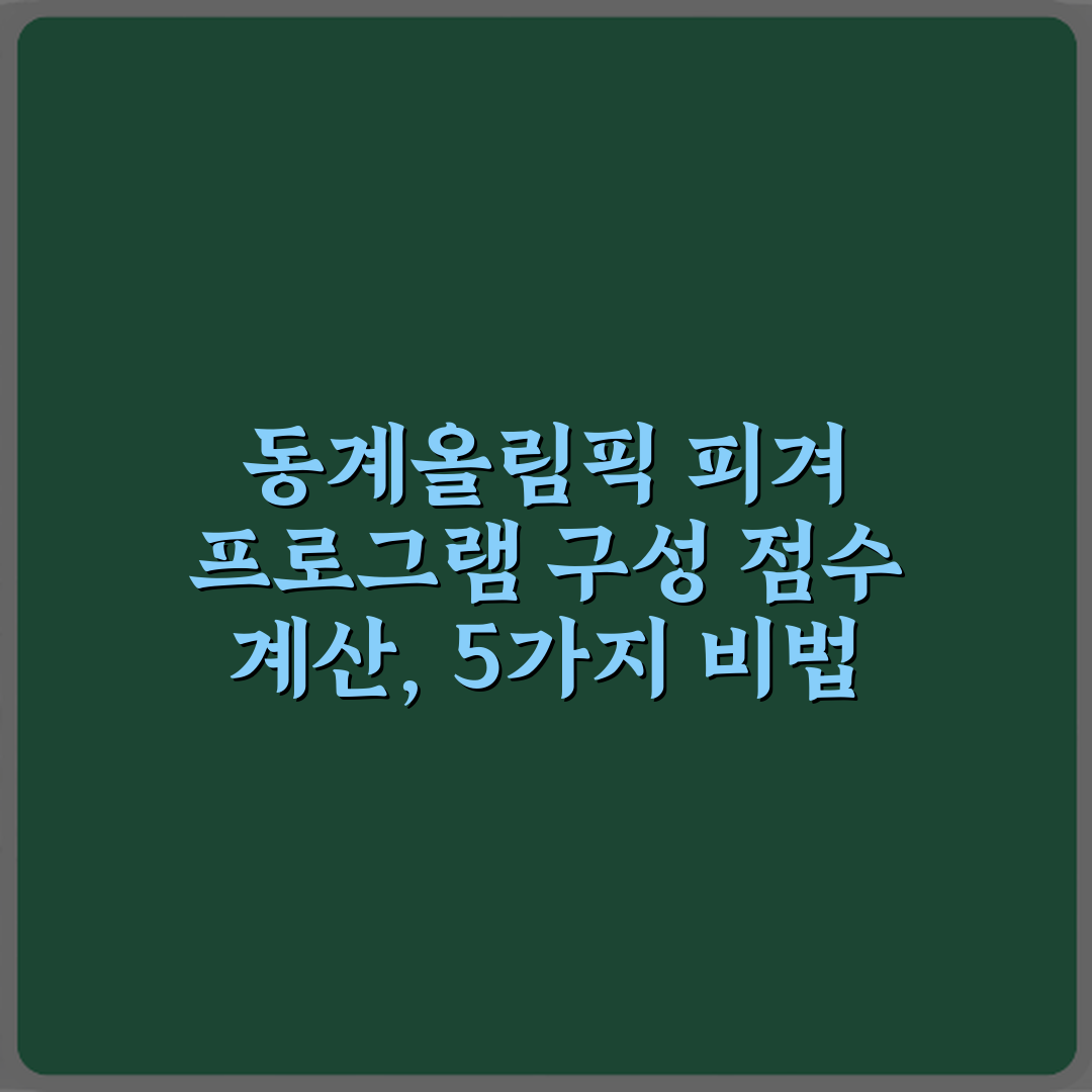 동계올림픽 피겨 프로그램 구성 점수 계산, 5가지 비법 총정리