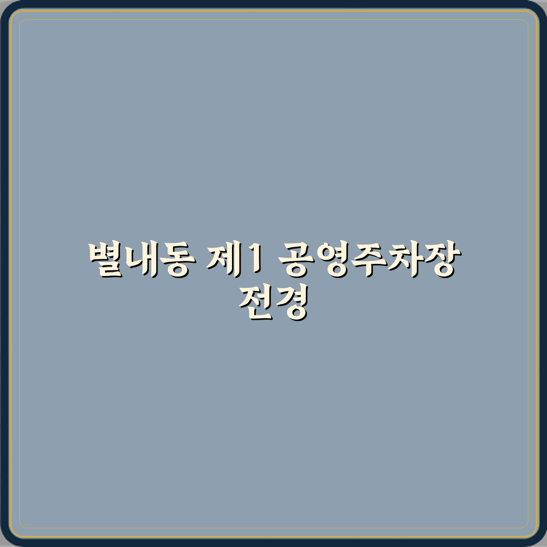 별내동 제1 공영 주차장 방문기 | 실용적 주차 솔루션 리뷰
